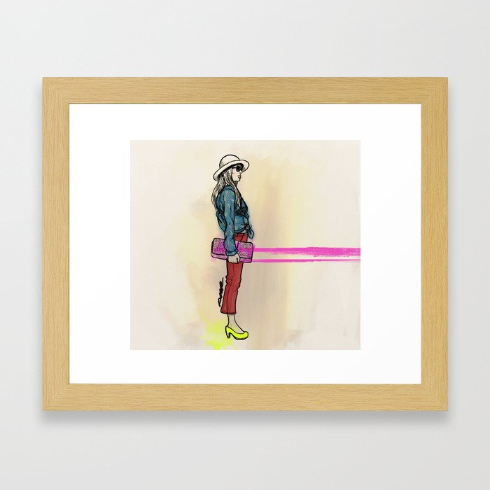 never hate neon color Framed Art Print