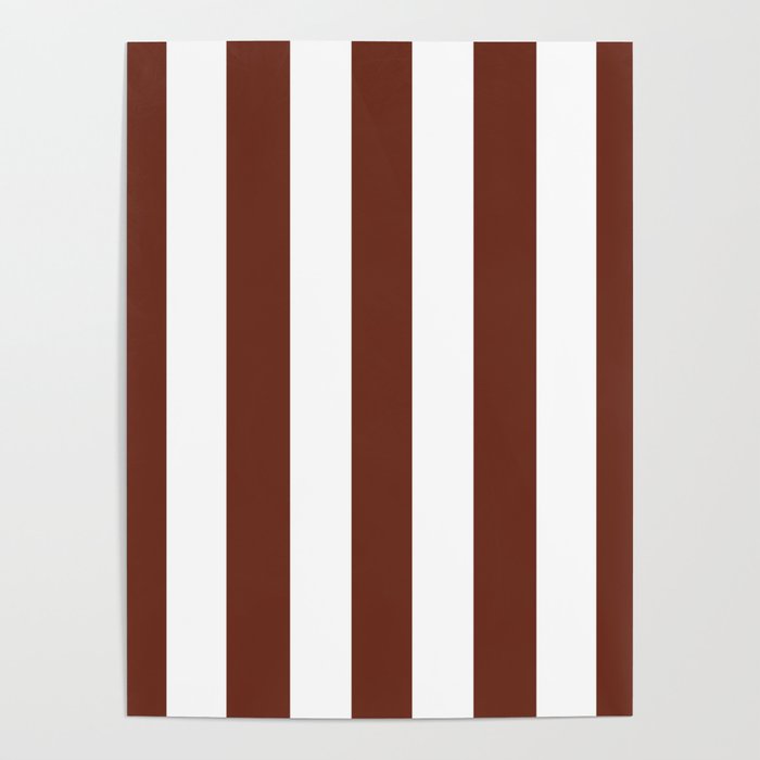 Liver (organ) Brown - solid color - white vertical lines pattern Poster