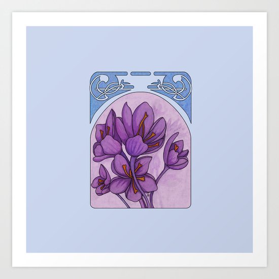 Art nouveau. Saffron. Art Print