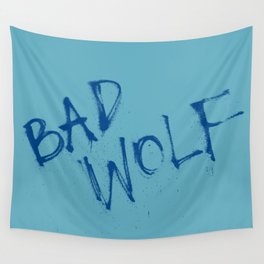 Doctor Who Bad Wolf Blue Teal Wall Tapestry