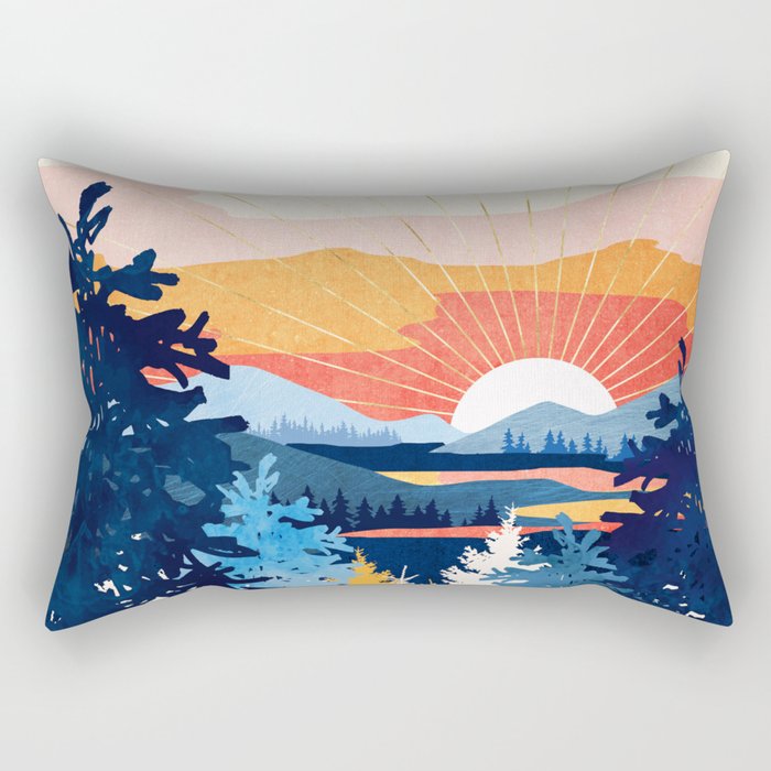 Sunset Lake Rectangular Pillow