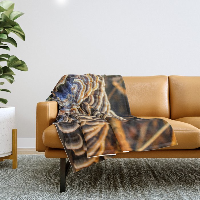 Tree Fungus Abstract Nature Pattern Throw Blanket