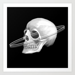 Skull With Saturn Rings Art Print