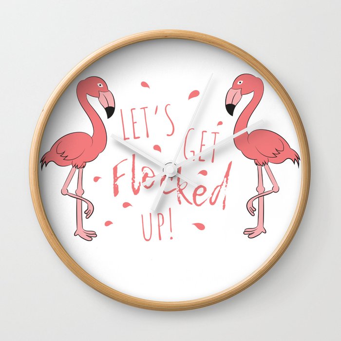 Flamingo Gifts Costume Dress Clipart Flocked Up Wall Clock By