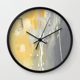 50 Shades of Grey and Yellow Wall Clock | Abstract, Yellow, Local, Painting, Grey, Acrylic, Art 
