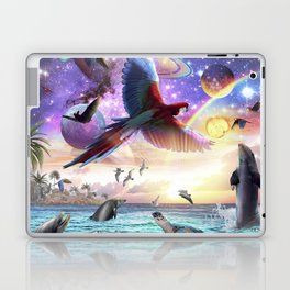 Dolphin And Parrot Ocean Animal Space Scene Laptop Skin