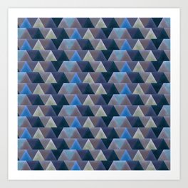 Blue Velvet Triangles Art Print