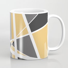 Geometric Triangles Mikado - grey yellow Coffee Mug