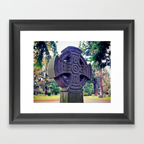 Celtic gravestone Framed Art Print