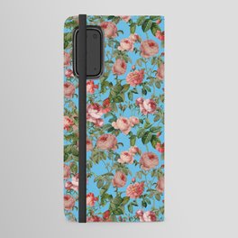 Vintage & Shabby Chic - Blush Rose Blue Flower Garden Android Wallet Case