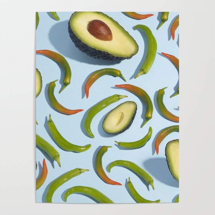 Chilli and avocado Poster