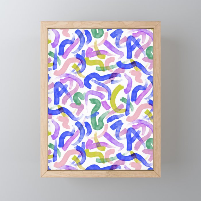 Brushstroke Party Wild & Free Framed Mini Art Print