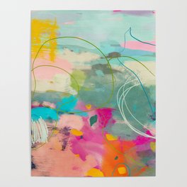 mixed abstract brush color study art 1 Poster