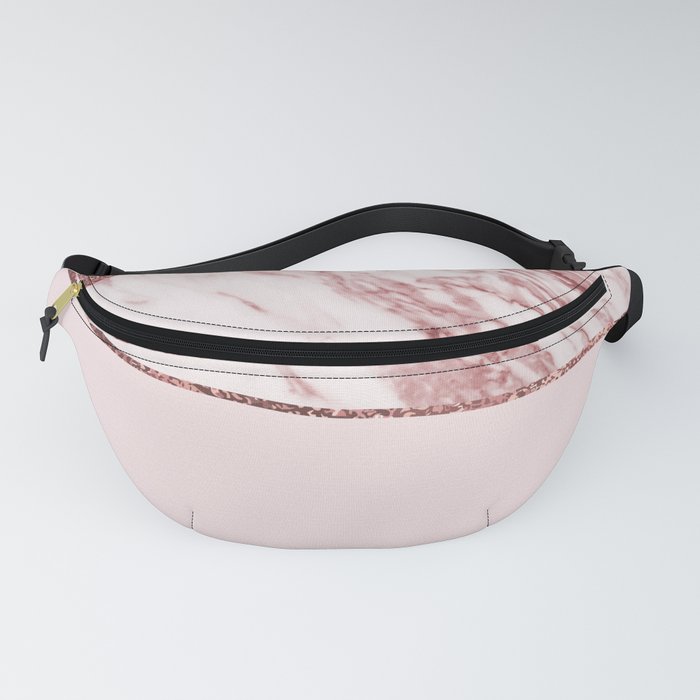 Spliced mixed pinks rose gold marble Fanny Pack