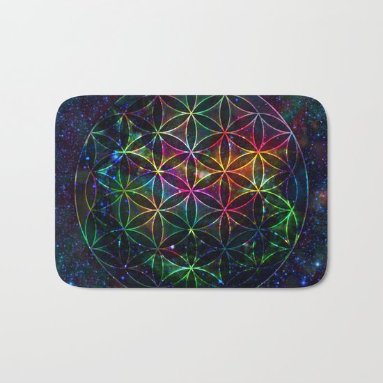 Flower of Life in the Universe - Universe in the Flower of Life Bath Mat