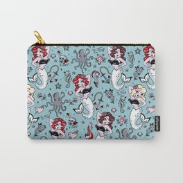 Molly Mermaid vintage pinup inspired nautical tattoo Carry-All Pouch