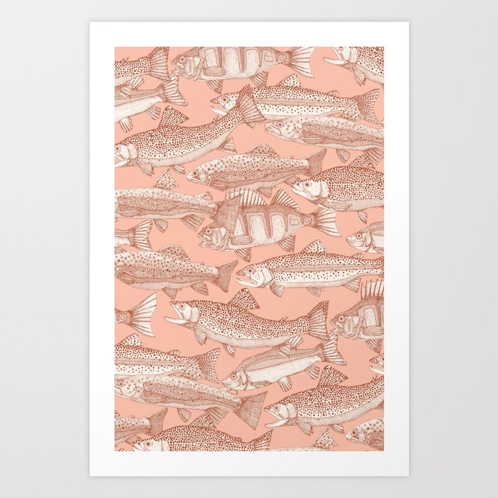 lake fish NZ russet blossom Art Print