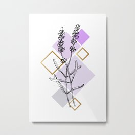 Lavender  Metal Print | Graphicdesign, Lavender, Flower, Claypotwallprint, Pretty, Plant, Floral, Floralboho, Blackandwhite, Flowers 