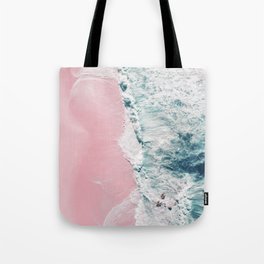 Aerial Ocean Print - Beach - Pink Sand - Wave - Original Sea of Love - Travel Photography  Tote Bag