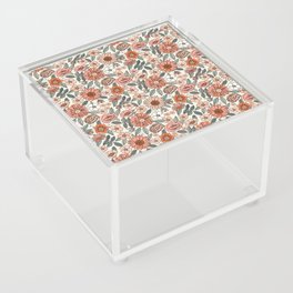 70s flowers - 70s, retro, spring, floral, florals, floral pattern, retro flowers, boho, hippie, earthy, muted Acrylic Box