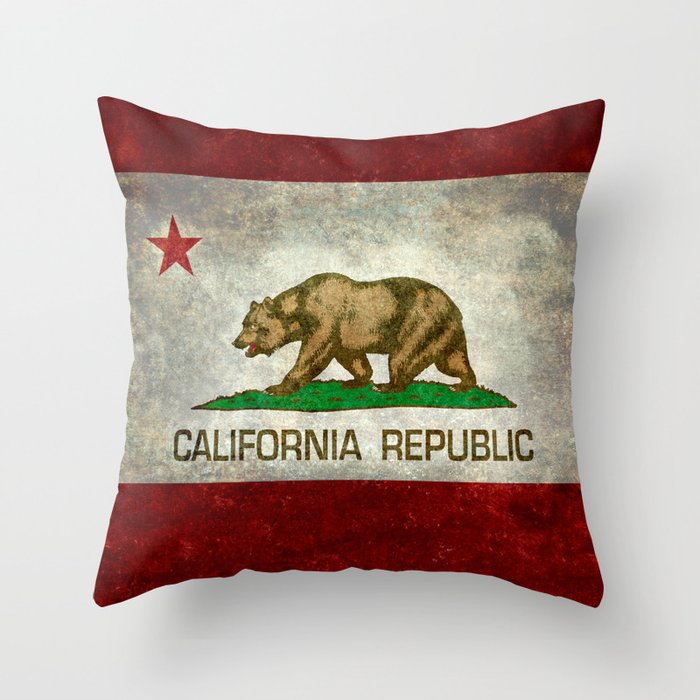 California Republic state flag Throw Pillow