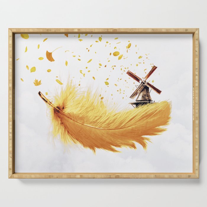 Air Feather • Yellow Feather I Serving Tray