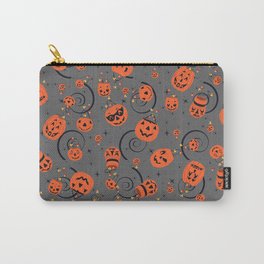 Halloween Magic- Grey Carry-All Pouch | Graphicdesign, Vintage, Pumpkins, Halloween, Blowmold, Pumpkin, Trickortreat 