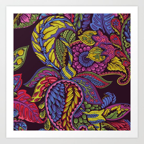 Paisley Dreams - autumn colors Art Print