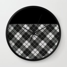 Black & White Checkered Fabric Wall Clock