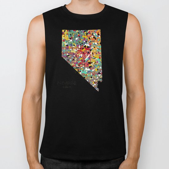 Nevada state map Biker Tank