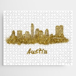 Austin skyline in gold color Jigsaw Puzzle