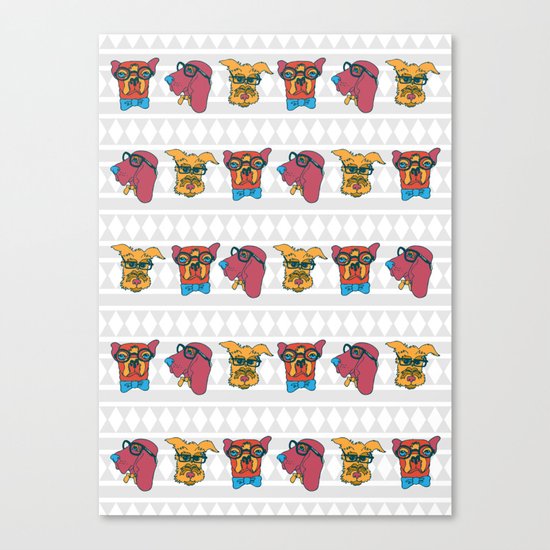Geek Chic Dogs Canvas Print
