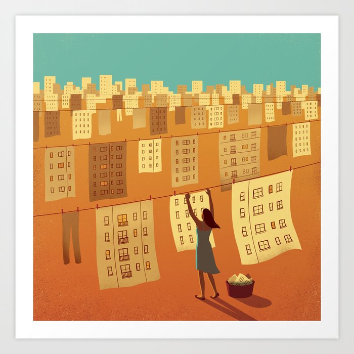 Hanging out the City Art Print