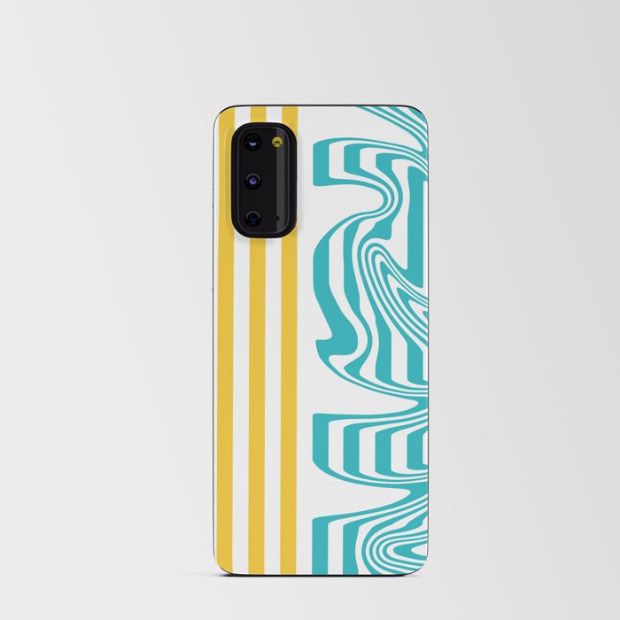 Stripes and Swirls - Turquoise and Yellow Android Card Case