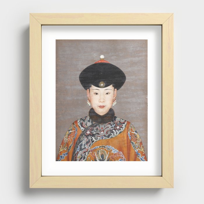 An Imperial portrait of Consort Chunhui Attributed to Giuseppe Castiglione Recessed Framed Print