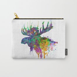 Moose Head Watercolor Silhouette Carry-All Pouch
