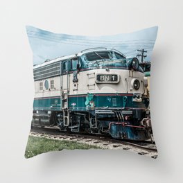 BN-1 EMD Diesel Electro Motive Train Locomotive Vintage Railroad Engine Throw Pillow