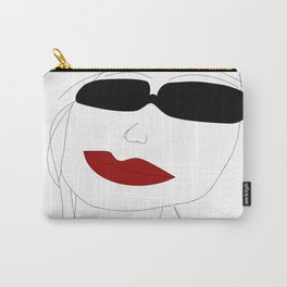 Sunglasses And Smirk Line Drawing Carry-All Pouch