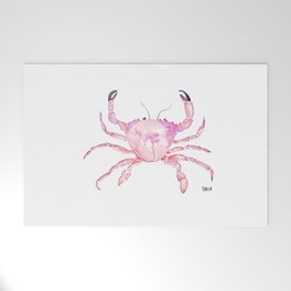Crab - étrille petit crabe violet rose Welcome Mat