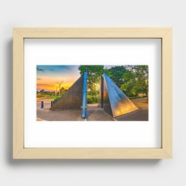 Ohio State Jesse Owens Monument Panorama At Sunset Recessed Framed Print