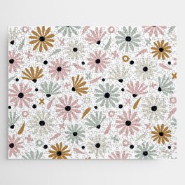Daisies – Pink & Mint Jigsaw Puzzle