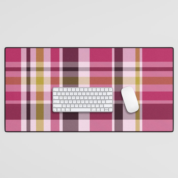 Plaid // Raspberry Desk Mat