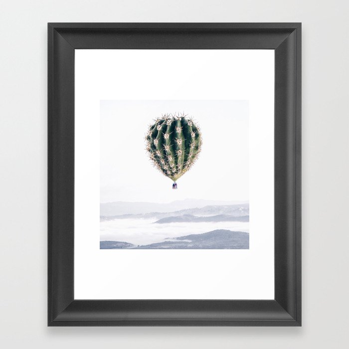 Flying Cactus Framed Art Print