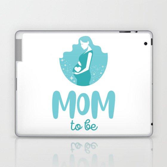 Mom to be - lovely pregnancy illustration  Laptop & iPad Skin
