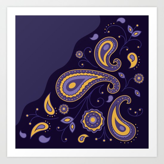 Paisley Purple Pattern Art Print