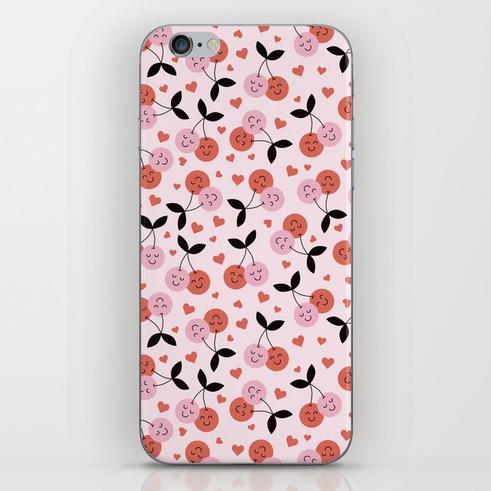 In Love Cherry Pattern in Red iPhone Skin