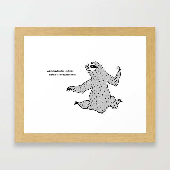 NAMAKEMONO : la semaine du paresseux a sept demains Framed Art Print
