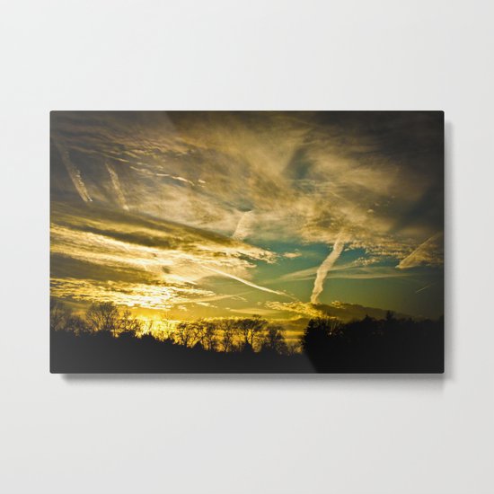Sundown Sky Planes Metal Print