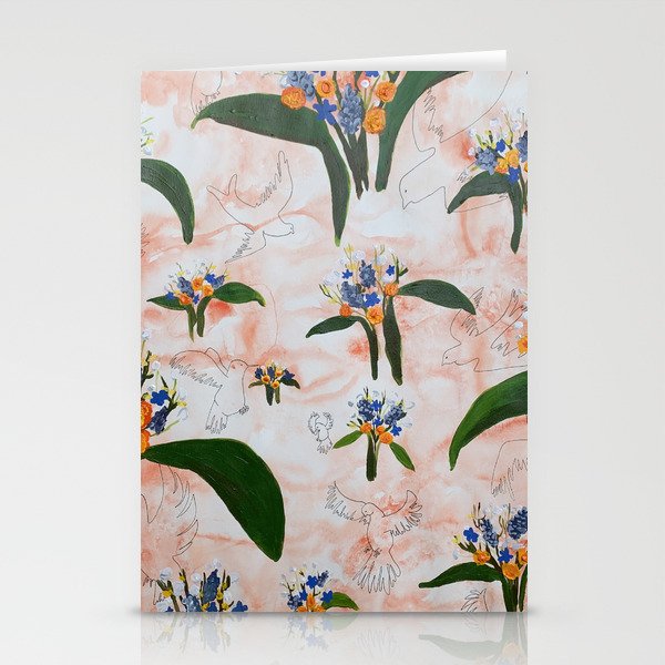 Birds and Flowers Stationery Cards