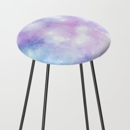 Pink Blue Universe Nebula Painting Counter Stool